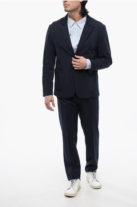 Ongevoerde enkelrijs WOE-blazer in blauw - Image 4