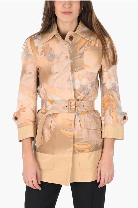 MM0 leren details blazer met riem in roze - Image 1