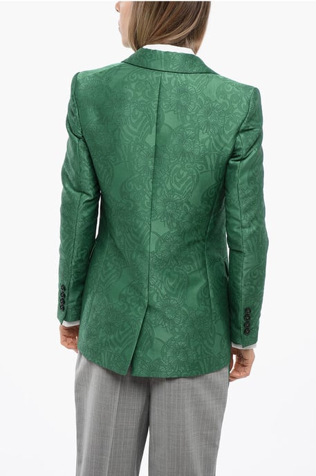 Geborduurde RANBU-blazer met piekrevers in groen - Image 2