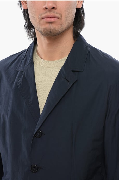 Enkelrijsblazer met opgestikte zakken in blauw - Image 3