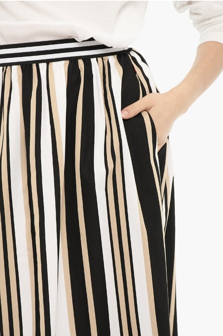 Uitlopende potloodstreep SCULLY longuetterok in beige, wit en zwart - Image 3