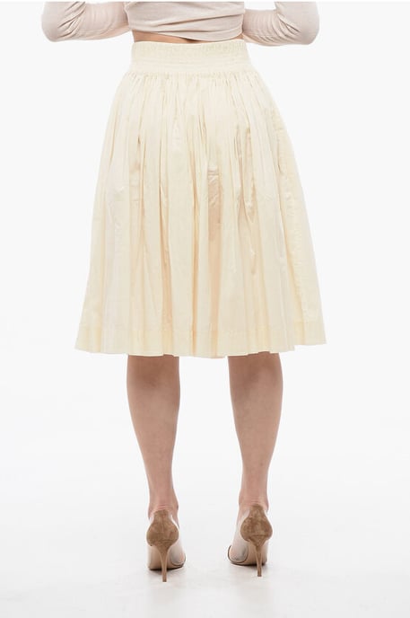 Hoog getailleerde cirkelblouse in beige - Image 2
