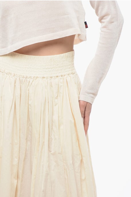 Hoog getailleerde cirkelblouse in beige - Image 3