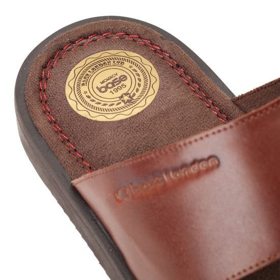 Base London Maven Leren Heren Sandalen In Gebrand Bruin - Image 6