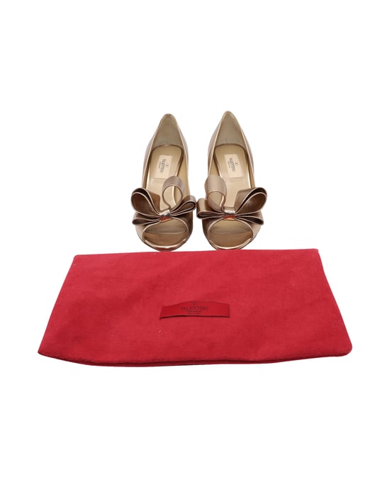 Valentino Metallic Couture Strik Pumps in Gouden Nappa Leer - Image 2