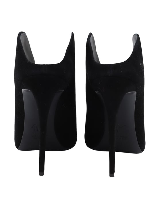 Giuseppe Zanotti Olinda Puntige Teen Muilen in Zwart Suède - Image 3