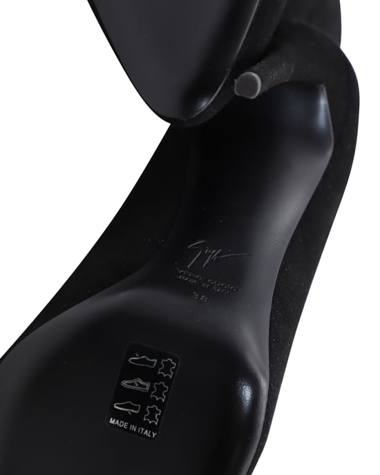 Giuseppe Zanotti Olinda Puntige Teen Muilen in Zwart Suède - Image 5