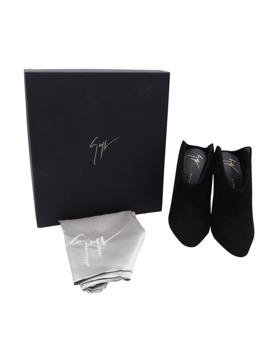 Giuseppe Zanotti Olinda Puntige Teen Muilen in Zwart Suède - Image 6
