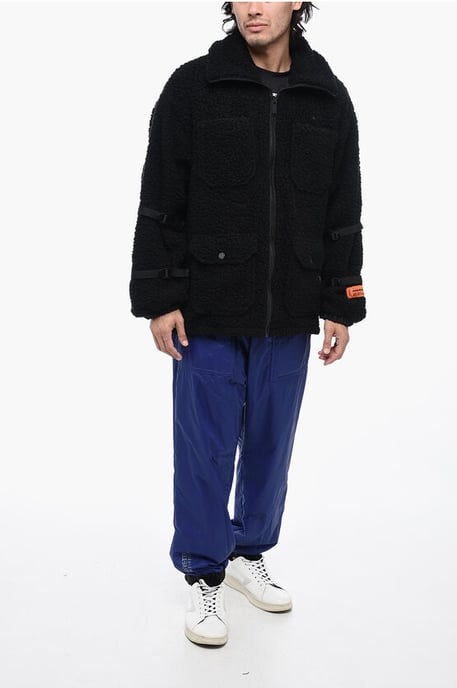 POLAR FLEECE-jack met logo en gespdetails in zwart - Image 4