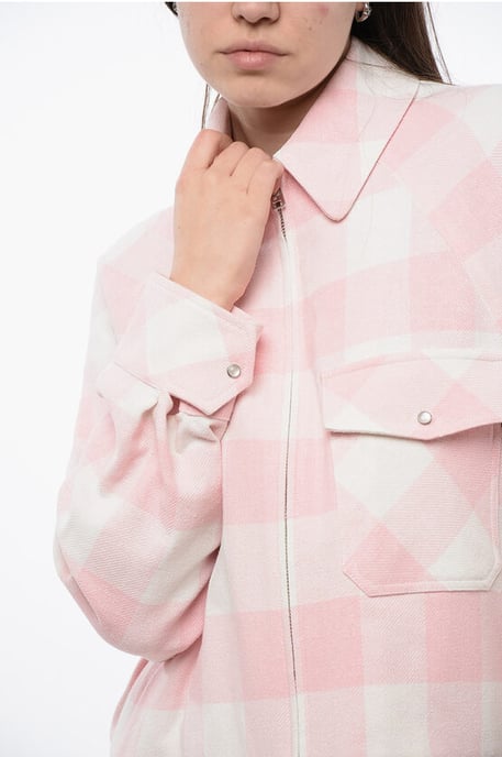 ARCHIEF Buffalo Checked TIMBER SUMMER Overshirt met Voorkant in Bianco, Rosa - Image 3