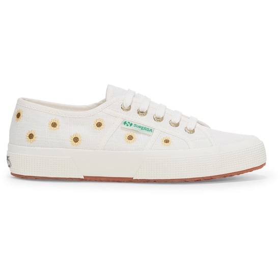 Superga Embroidery Linen Sunflower Linnen Dames Sneakers In Het Wit - Image 5