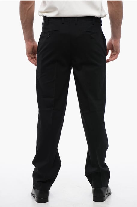 Slim Fit Chino-broek van wolmix TAPE in zwart - Image 2