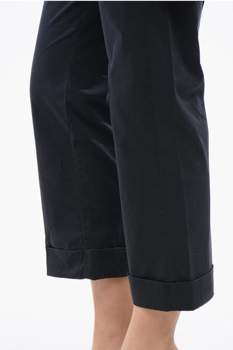 Stretchkatoenen cropped fit chinobroek in blauw - Image 3