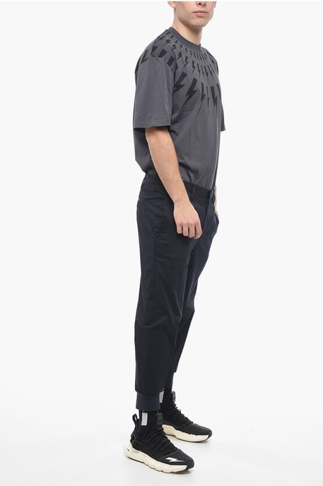 Low-rise slim fit JACK-broek met manchetten in blauw - Image 4
