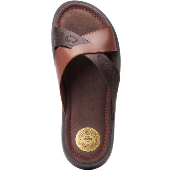 Base London Webb Leren Heren Sandalen In Gebrand Bruin - Image 4