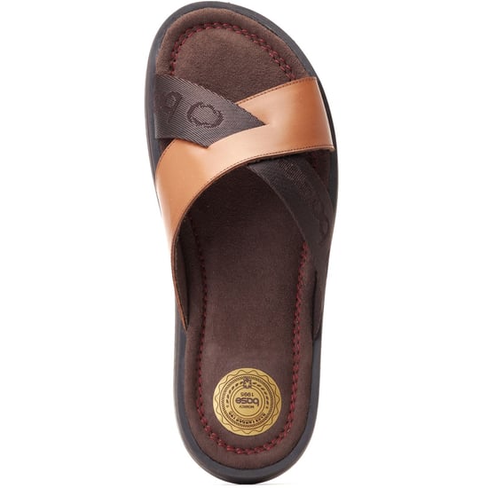 Base London Webb Leren Heren Sandalen In Verbrande Bruine Kleur - Image 4