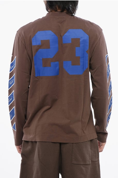 Bedrukt RAIN DRUM T-shirt met lange mouwen in bruin - Image 2