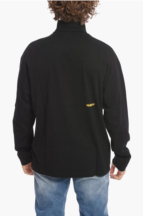 Turtleneck SOLAR POWER katoenen T-shirt in zwart - Image 2