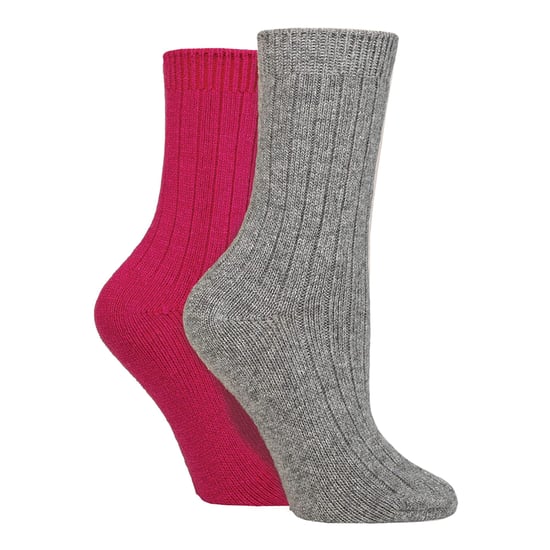 4-Pack Dames Cashmere Boot Sokken | Ademend Comfortabele Geribbelde Wol Bed Sokken - Image 3