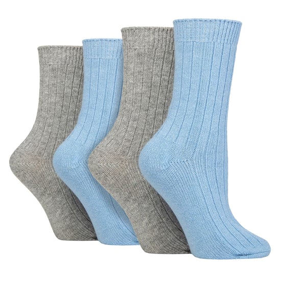 4-Pack Dames Kasjmier Botte Sokken | Ademend Gezellige Geribbelde Wol Bed Sokken - Image 1