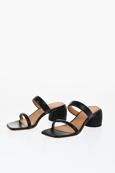 Leren SPRING sandalen met standaardhak van 6 cm in zwart - Image 1