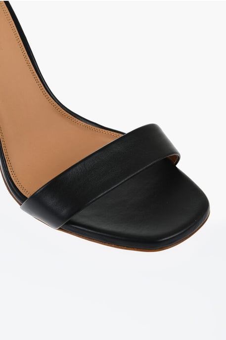 Leren JUG sandalen met sleehak 9 cm in zwart - Image 4