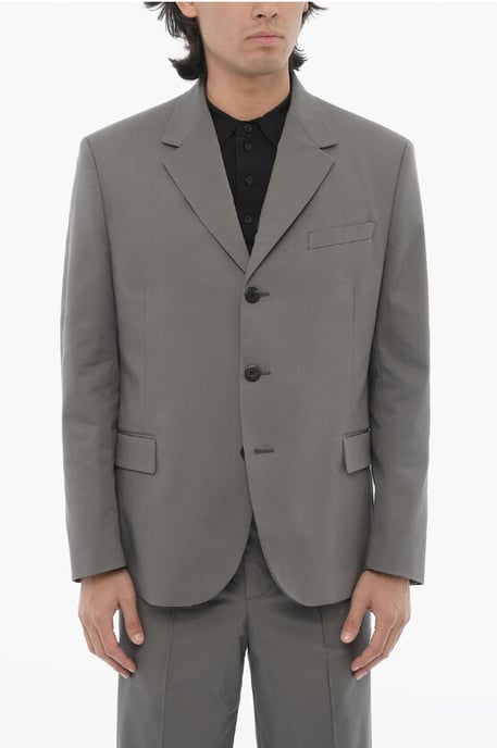 Zijsplitten, reverskraag, slim fit, 3-knoops pak in grijs - Image 2