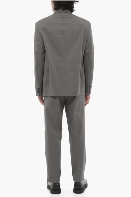 Zijsplitten, reverskraag, slim fit, 3-knoops pak in grijs - Image 4