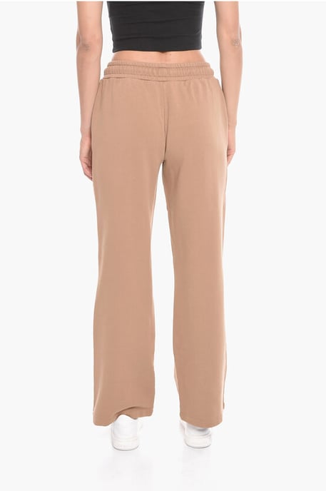 Wijde WORKSHOP-joggingbroek met logoprint in beige - Image 2