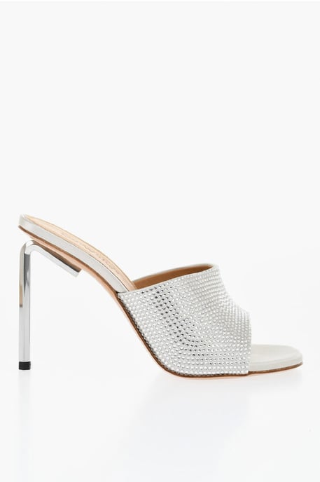 ALLEN Open Teen Muiltjes met Strass 10 cm in Grijs - Image 3