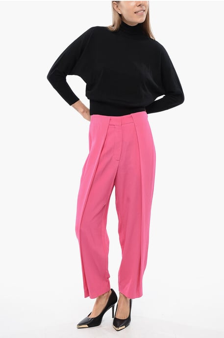 Tapered fit hoge taille broek in roze - Image 3