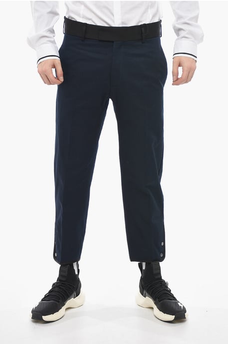 Slim Fit TOM-broek met contrasterende randen en enkelknopen in blauw - Image 1