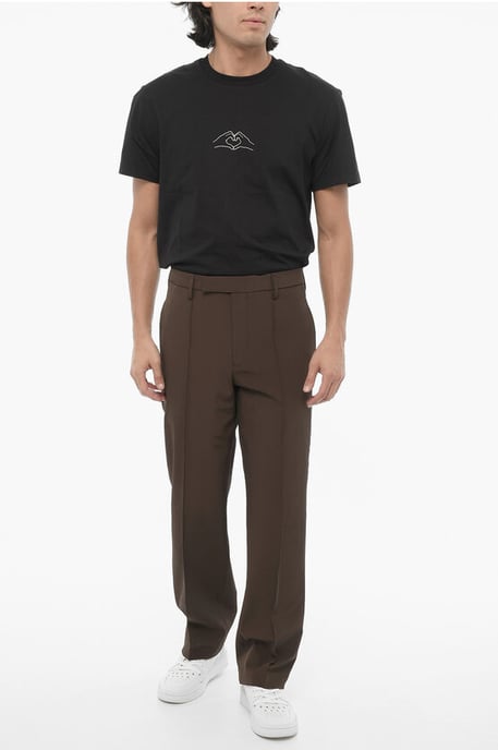 Slim fit broek van technische stof in bruin - Image 3