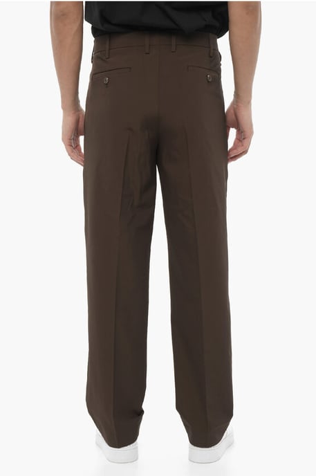 Slim fit broek van technische stof in bruin - Image 4