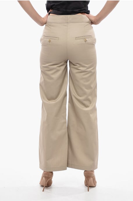Hoge taille rechte broek in beige - Image 2