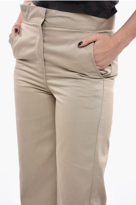 Hoge taille rechte broek in beige - Image 3