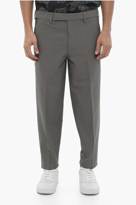 Regular Fit Slim Fit Broek met Riemlussen in Grijs - Image 1