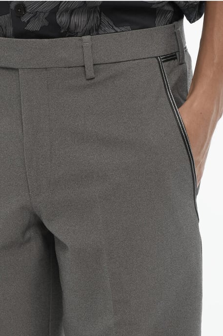 Regular Fit Slim Fit Broek met Riemlussen in Grijs - Image 2