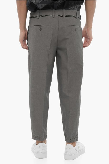 Regular Fit Slim Fit Broek met Riemlussen in Grijs - Image 4
