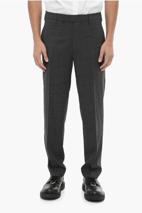 Districk Checked Slim Fit Broek in Grijs - Image 1
