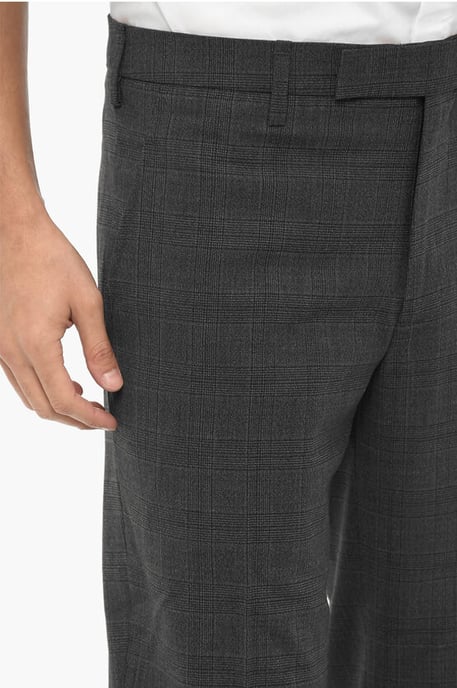 Districk Checked Slim Fit Broek in Grijs - Image 2