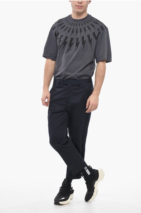 Slim Fit JAMIE-broek met riemlussen in blauw - Image 4