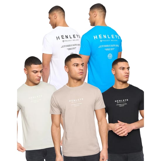 Henleys Heren Henstack T-Shirt (Set van 5) (Veelkleurig) - Image 1