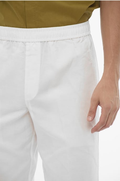 Slim Fit REM-broek met elastische tailleband in wit - Image 3