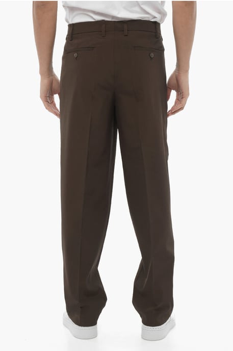 Rechte, slim fit pintuck-broek in bruin - Image 4