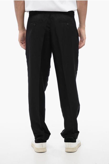 Viscose Blend REM-broek met elastische tailleband in zwart - Image 2