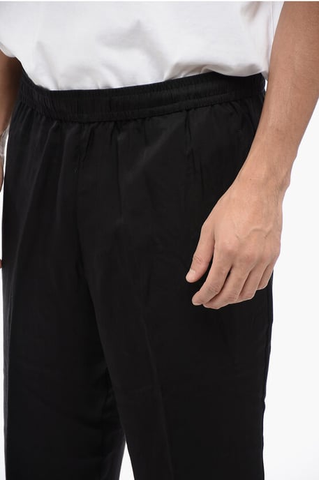 Viscose Blend REM-broek met elastische tailleband in zwart - Image 3