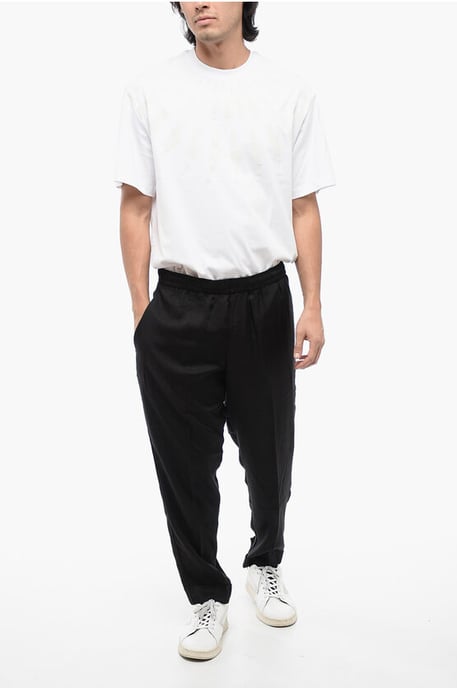 Viscose Blend REM-broek met elastische tailleband in zwart - Image 4