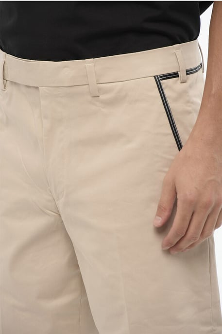 Regular Fit Slim Fit Broek met Riemlussen in Beige - Image 3