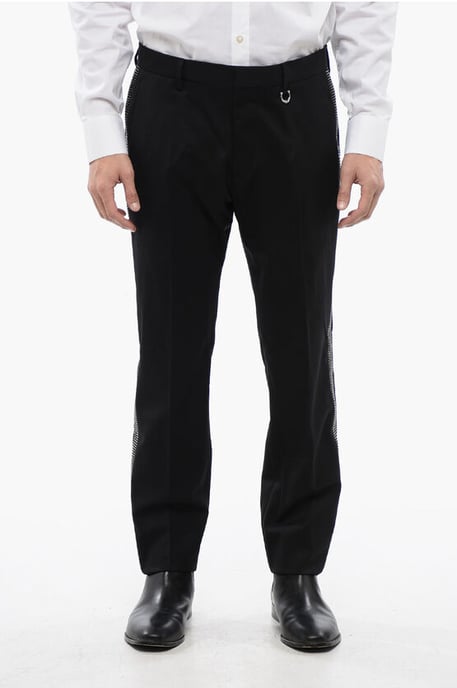 Wollen AKULIN-broek met strass-steentjes aan de zijkanten in zwart - Image 1